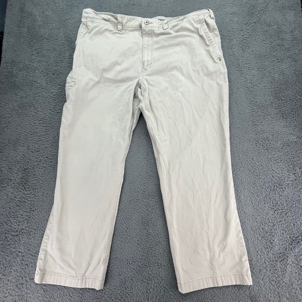 Duluth Trading Co Flex Ballroom Khakis Men's 42x30 Relaxed Fit Cotton‎ Beige